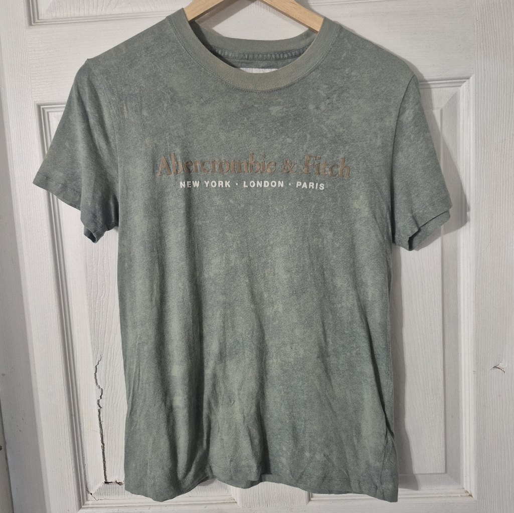 Men's Abercrombie & Fitch Washed Green Tee Shirt Sz Xs